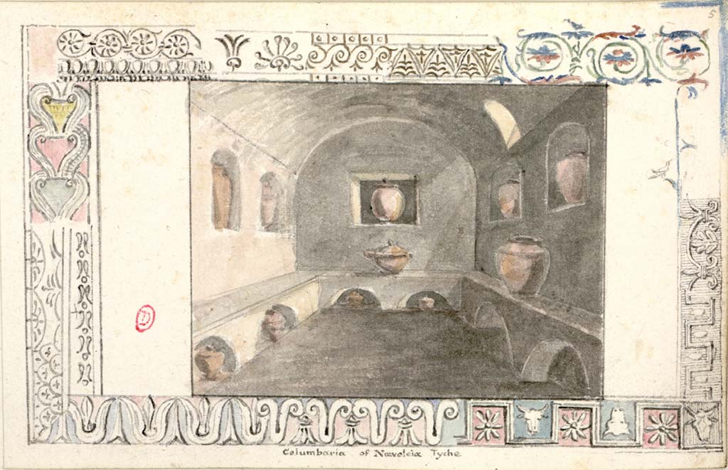 HGW22 Pompeii. c.1819 sketch by W. Gell of interior of tomb chamber.
See Gell W & Gandy, J.P: Pompeii published 1819 [Dessins publis dans l'ouvrage de Sir William Gell et John P. Gandy, Pompeiana: the topography, edifices and ornaments of Pompei, 1817-1819].
See book in Bibliothque de l'Institut National d'Histoire de l'Art [France], collections Jacques Doucet Gell Dessins 1819
Use Etalab Open Licence ou Etalab Licence Ouverte
