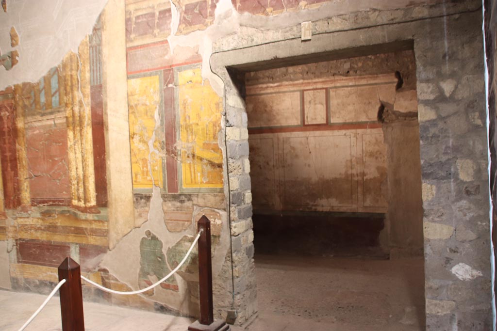 Oplontis Villa of Poppea, October 2022. Doorway to room 10b at south end of east wall in room 14. Photo courtesy of Klaus Heese.  