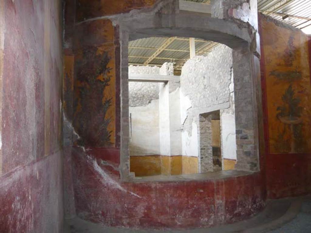 Oplontis, May 2011. Room 87, looking through semi-circular window in north wall, into room 89.  Photo courtesy of Buzz Ferebee.
