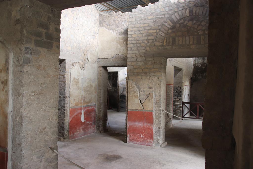 Villa of Poppaea, Oplontis, October 2023. 
Room 90, looking north-west across room towards doorway to room 93 in centre and room 94, centre right. Photo courtesy of Klaus Heese. 


