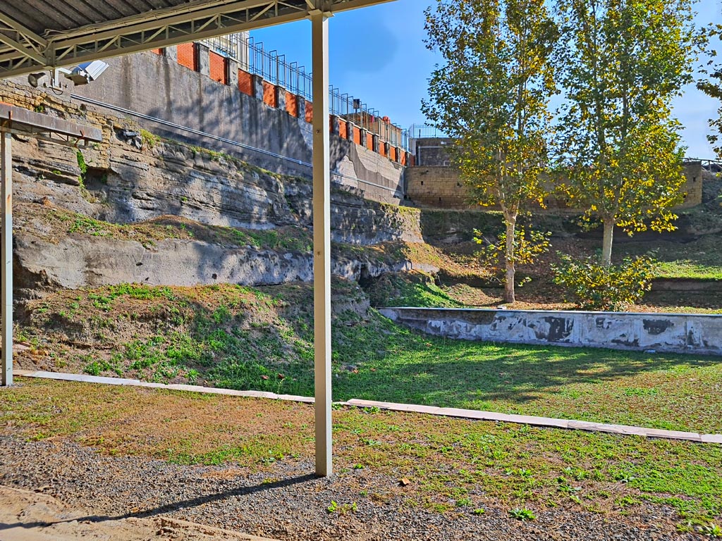 Oplontis Villa of Poppea, October 2023. 
Area 96, looking north-east across swimming pool from west side.Photo courtesy of Giuseppe Ciaramella. 

