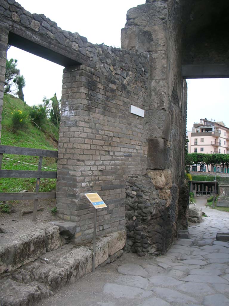 Porta Nocera, Pompeii. May 2010. North end of east side of Gate. Photo courtesy of Ivo van der Graaff.