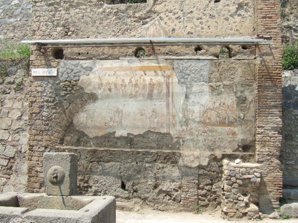 Pompeii street shrine (compitum) to 12 gods outside IX.11.1.  May 2006.