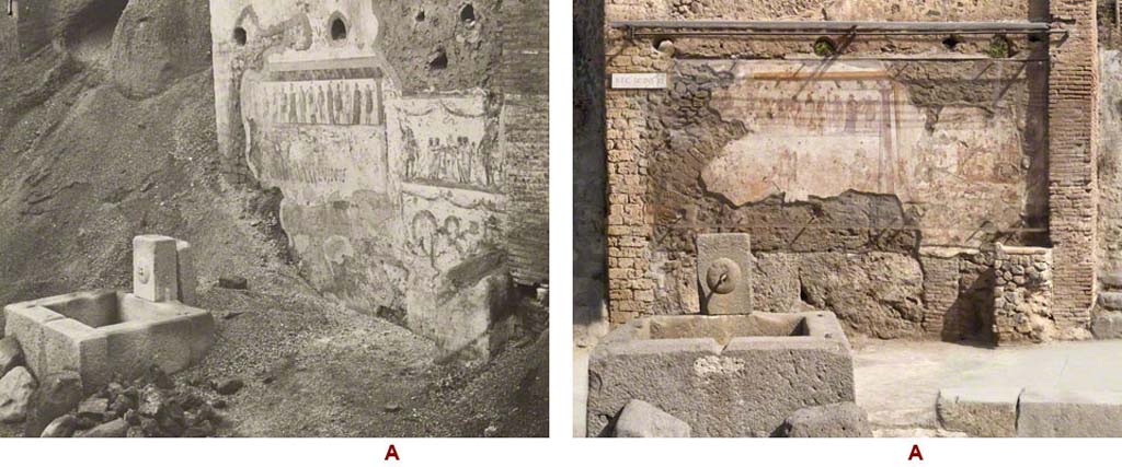Pompeii street shrine (compitum) to 12 gods outside IX.11.1. October 2017. Comparison views of altar and street shrine.
Foto Taylor Lauritsen, ERC Grant 681269 DÉCOR.
