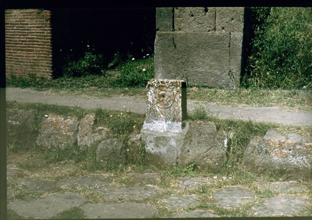 V.1.3 Pompeii. Fountain between V.1.3 and V.1.4. Photographed 1970-79 by Günther Einhorn, picture courtesy of his son Ralf Einhorn.

