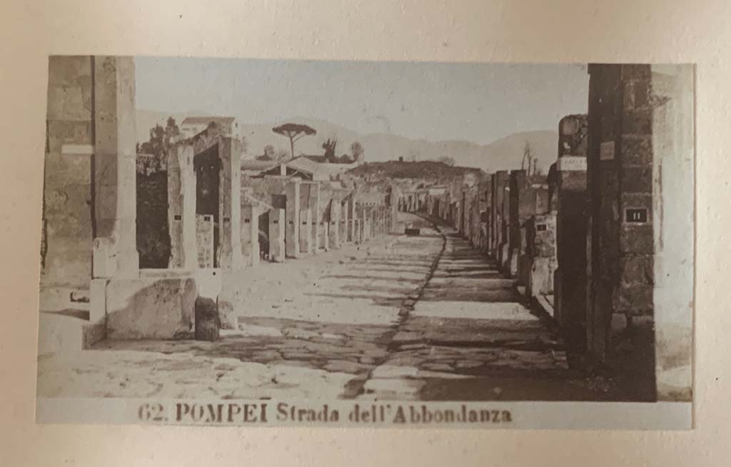 Fountain outside VII.9.67. Via dell’ Abbondanza, Pompeii. From an album dated 1882. Looking east between VII.9 and VIII.3.
Photo courtesy of Rick Bauer.
