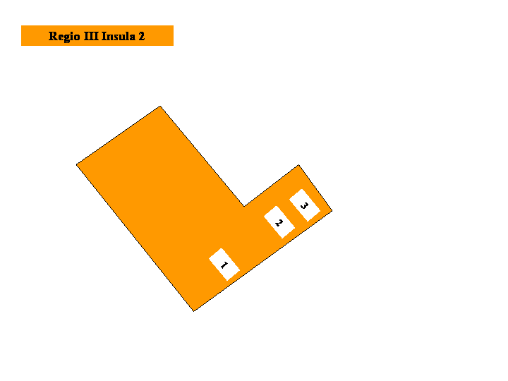 Pompeii Regio III(3) Insula 2. Plan of entrances 1 to 3