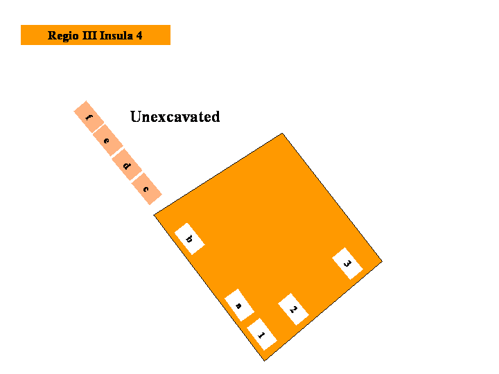 Pompeii Regio III(3) Insula 4. Plan of entrances 1 to 3 and a to f