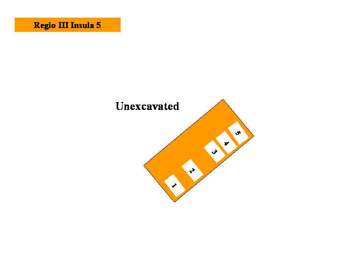 Pompeii Regio III(3) Insula 5. Plan of entrances 1 to 5