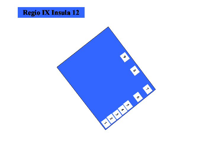 Pompeii Regio IX(9) Insula 12. Plan of entrances 1 to 9