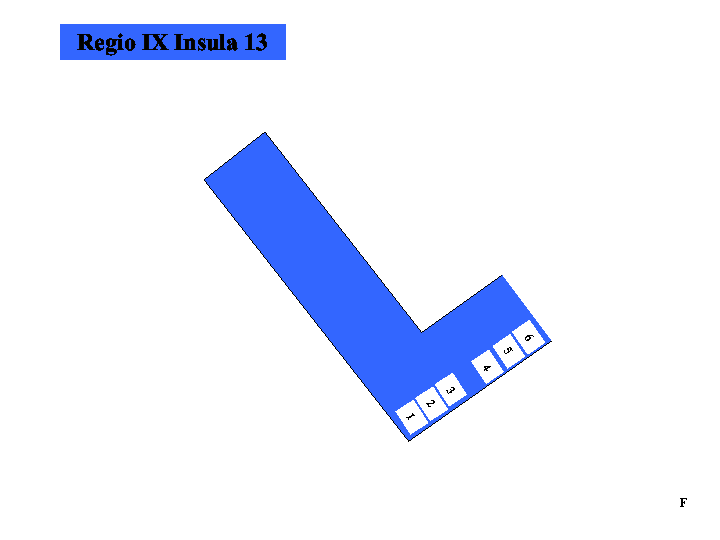 Pompeii Regio IX(9) Insula 13. Plan of entrances 1 to 6