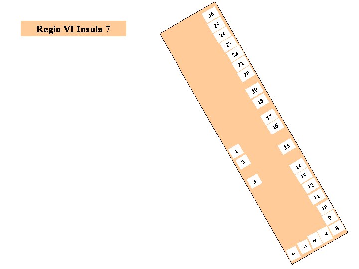 Pompeii Regio VI(6) Insula 7. Plan of entrances 1 to 26