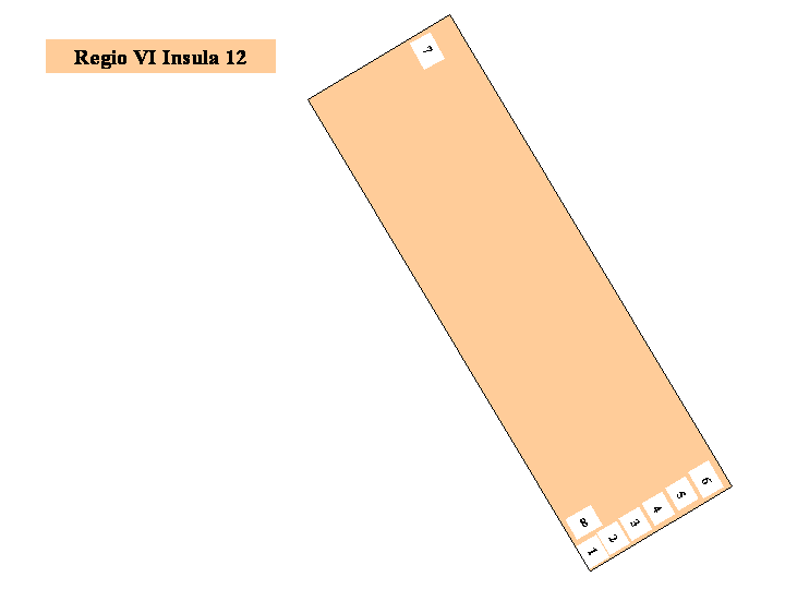Pompeii Regio VI(6) Insula 12. Plan of entrances 1 to 8