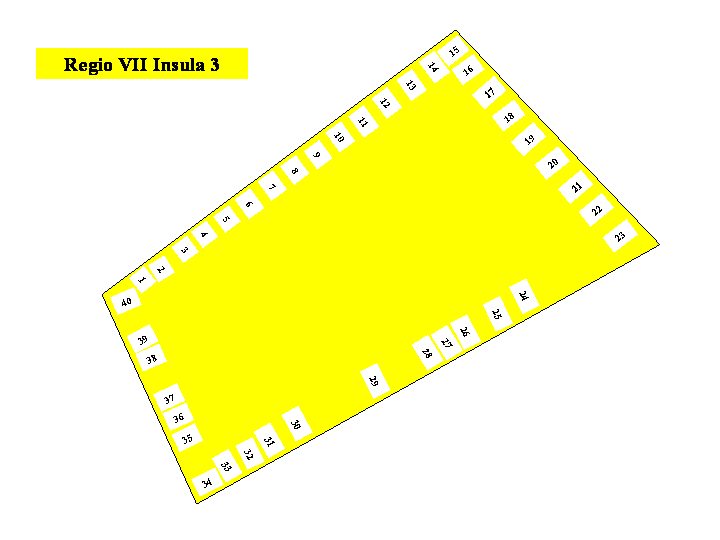 Pompeii Regio VII(7) Insula 3. Plan of entrances 1 to 40
