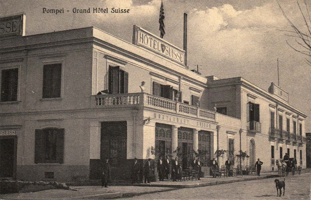 H.1b. Grand Hotel Suisse, Pompeii. 19th century? The horse and carriage are where the motor car is in 1924 (below).