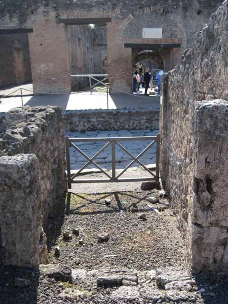 I.2.9 Pompeii. September 2010. Looking west from top of stairs towards doorway and Via Stabiana. Photo courtesy of Drew Baker.
