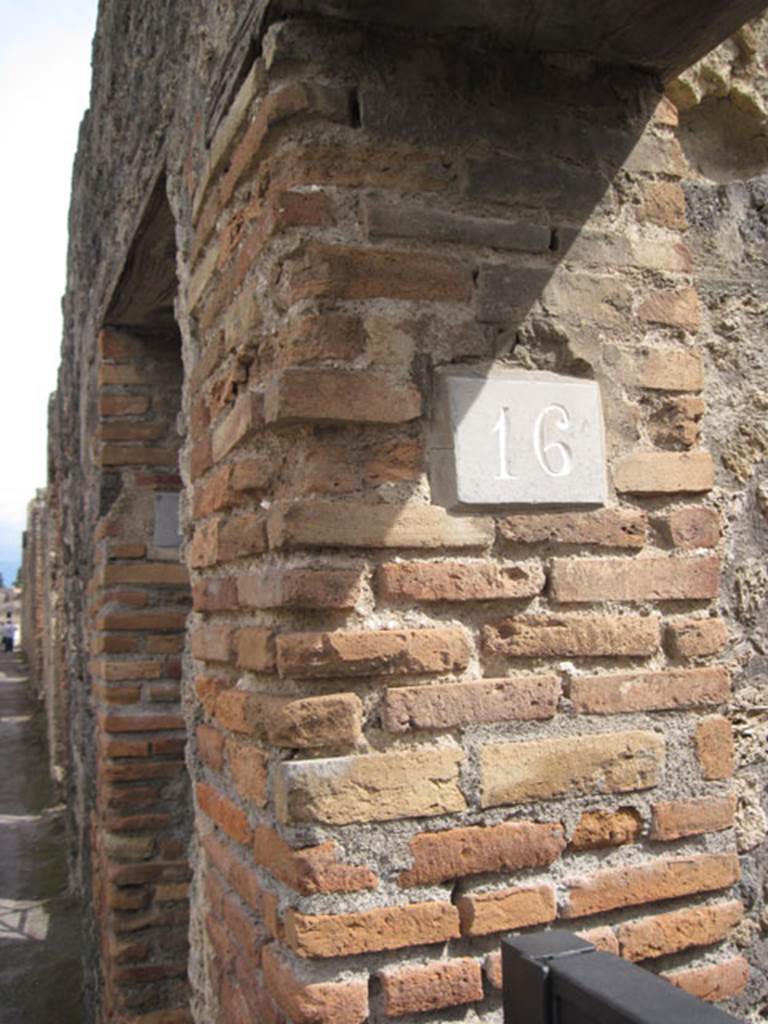 I.3.16 Pompeii. September 2010. ID number plate. Photo courtesy of Drew Baker.