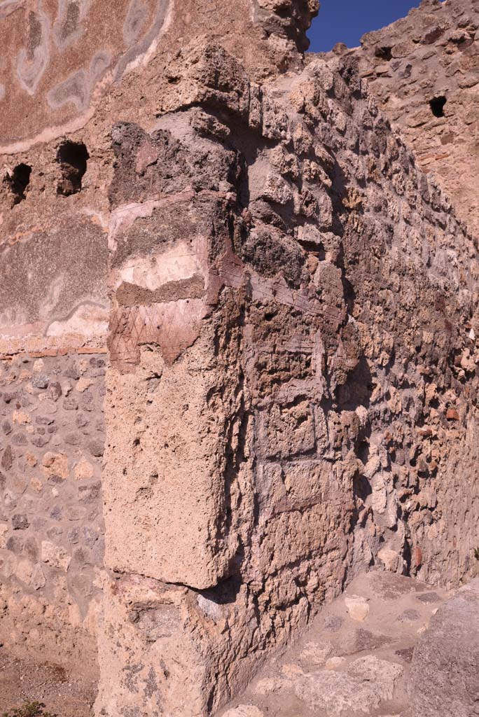 I.4.12 Pompeii. October 2019. 
Area g, separating pilaster into room h, on left, with area of steps to upper floor, on right. 
Foto Tobias Busen, ERC Grant 681269 DCOR.
