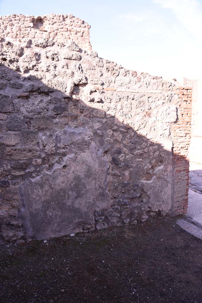 I.4.20 Pompeii. October 2019. Detail of west wall at north end.
Foto Tobias Busen, ERC Grant 681269 DCOR

