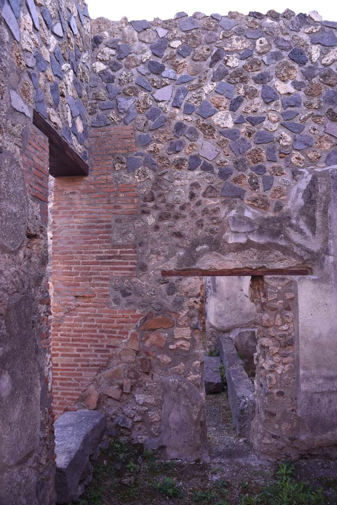 I.4.25 Pompeii. October 2019. 
Room 50, south wall in south-east corner with outline of stairs to upper floor.
Foto Tobias Busen, ERC Grant 681269 DCOR
