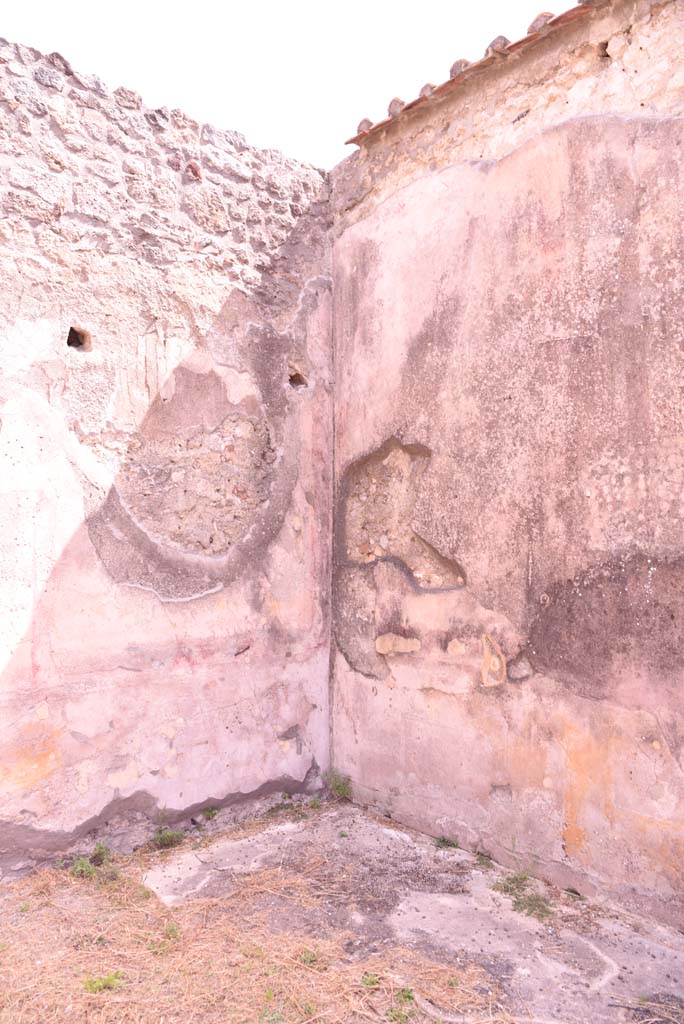 I.4.25 Pompeii. September 2020.  Room 35, detail from south wall in south-east corner.
Foto Tobias Busen, ERC Grant 681269 DÉCOR.
