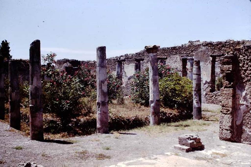 1.4.25 Pompeii. 1957. Looking from room 35 across peristyle garden area. Photo by Stanley A. Jashemski.
Source: The Wilhelmina and Stanley A. Jashemski archive in the University of Maryland Library, Special Collections (See collection page) and made available under the Creative Commons Attribution-Non-Commercial License v.4. See Licence and use details.
J57f0329

