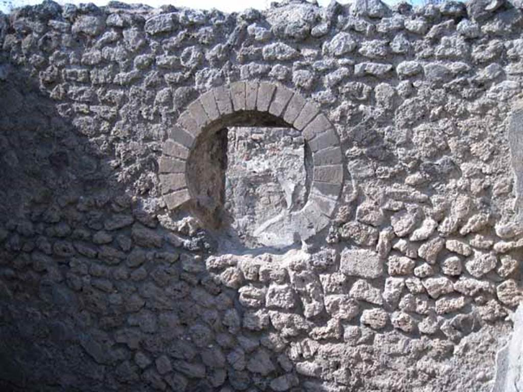 I.5.2 Pompeii. September 2010. Detail of structure against the north wall. Photo courtesy of Drew Baker.