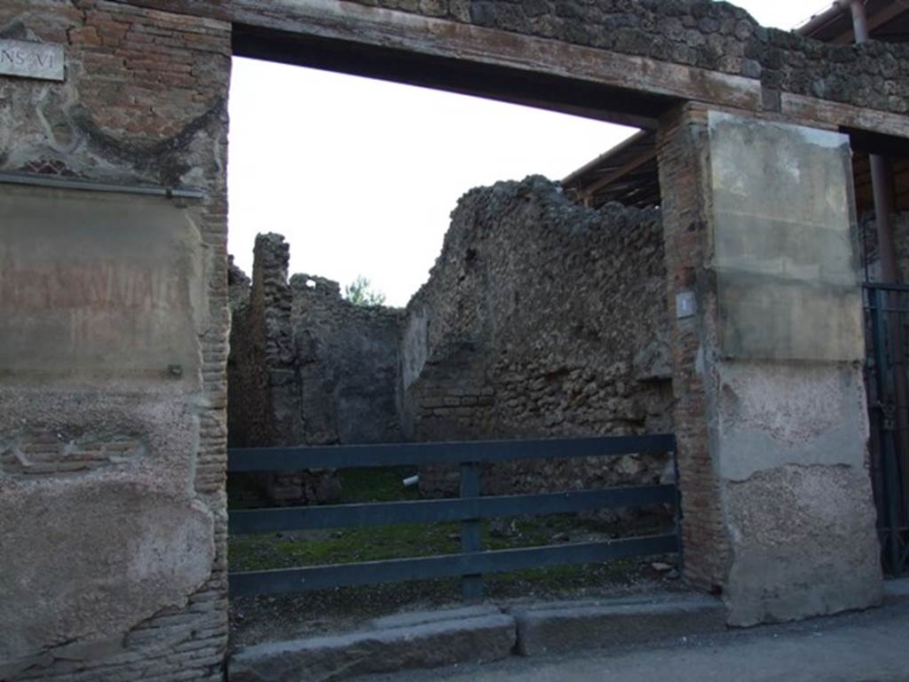 I.6.1 Pompeii. December 2007. Entrance.