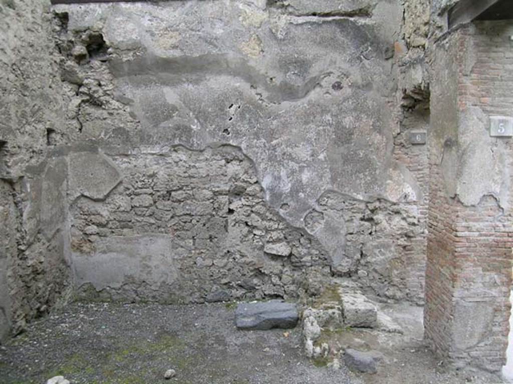 I.6.5 Pompeii. May 2004. West wall which also had the stairs to the upper floor from entrance I.6.6. Photo courtesy of Nicolas Monteix.

