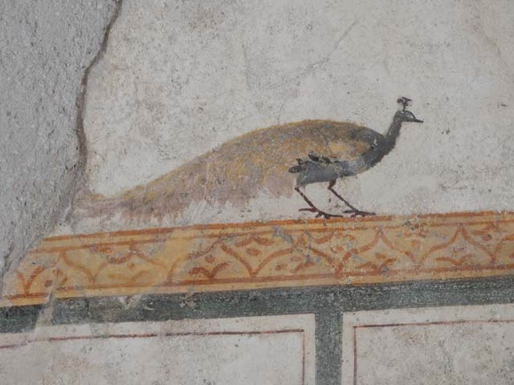 I.6.7 Pompeii. September 2019. Detail from fresco on south end of west wall. Photo courtesy of Klaus Heese.