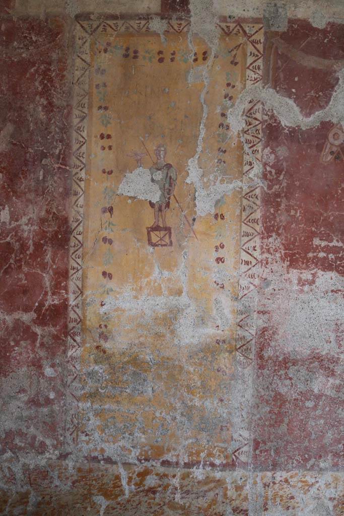 I.6.12 Pompeii. December 2018. 
Painted decoration on south wall. Photo courtesy of Aude Durand.
