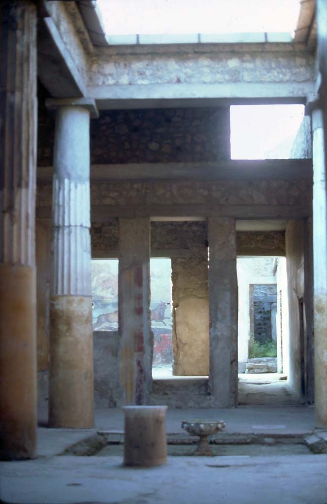 I.6.15 Pompeii, 1971. Room 4, looking north across tetrastyle atrium towards garden area.  
Photo courtesy of Rick Bauer, from Dr George Fays slides collection.
