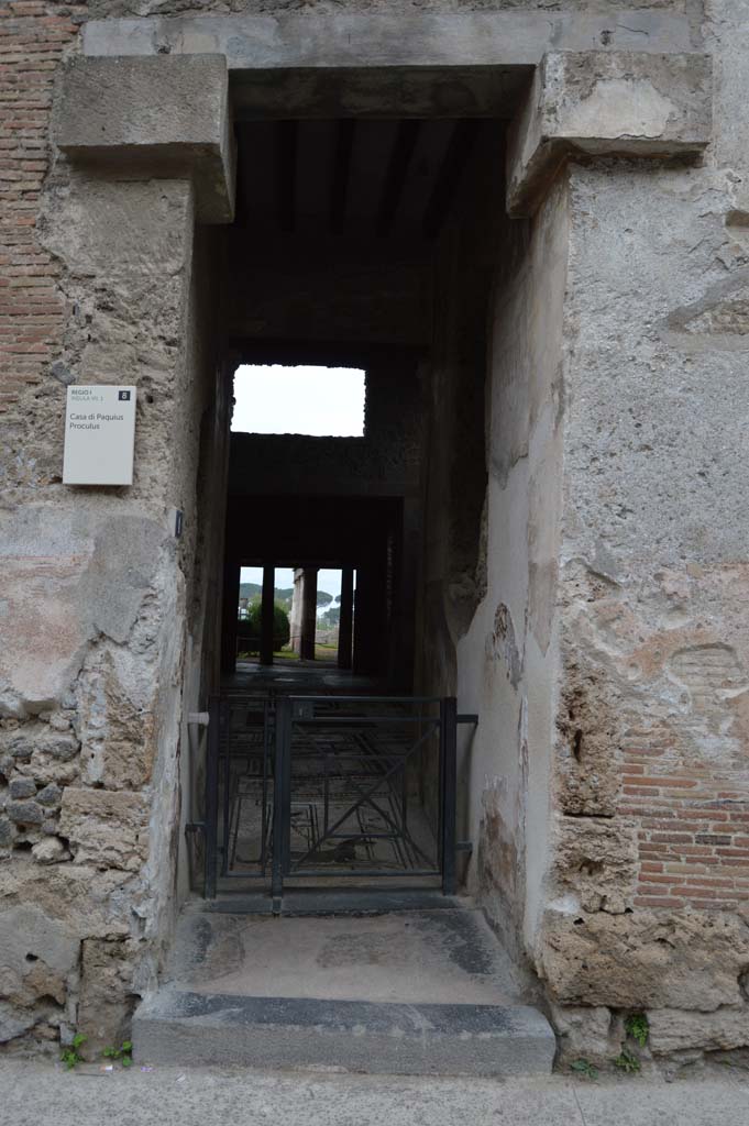 I.7.1 Pompeii. December 2006. Entrance. Looking east along Via dell’ Abbondanza.  