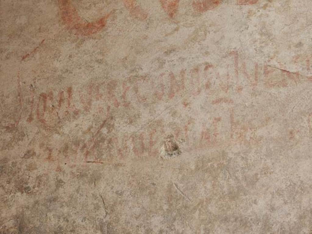 I.7.1 Pompeii. May 2016. Detail of painted graffiti from west wall. Photo courtesy of Buzz Ferebee.