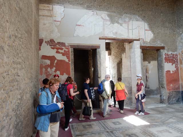 I.7.1 Pompeii. May 2016. Entrance threshold between atrium, and room in north-west corner of atrium. Photo courtesy of Buzz Ferebee.
