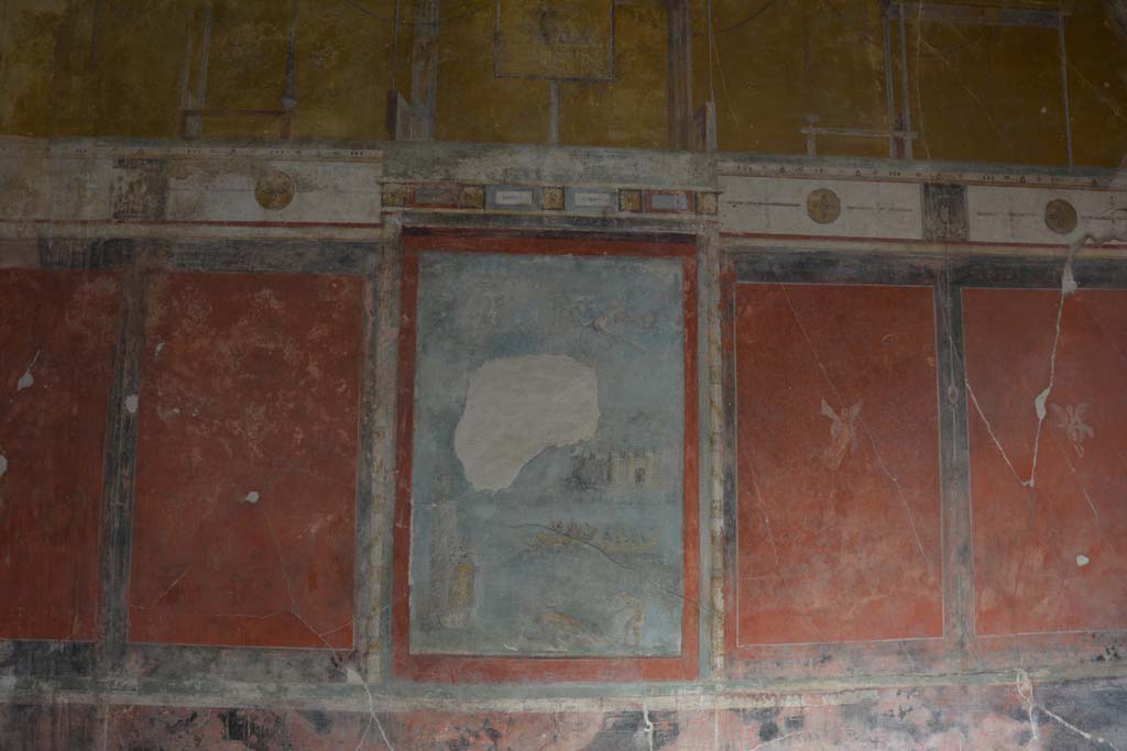 I.7.7 Pompeii. December 2006. South wall of triclinium.