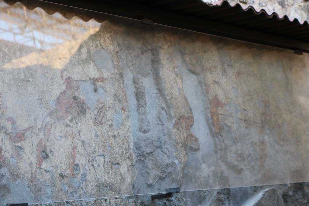 I.7.7 Pompeii. Remains of wall painting showing ancient battle.