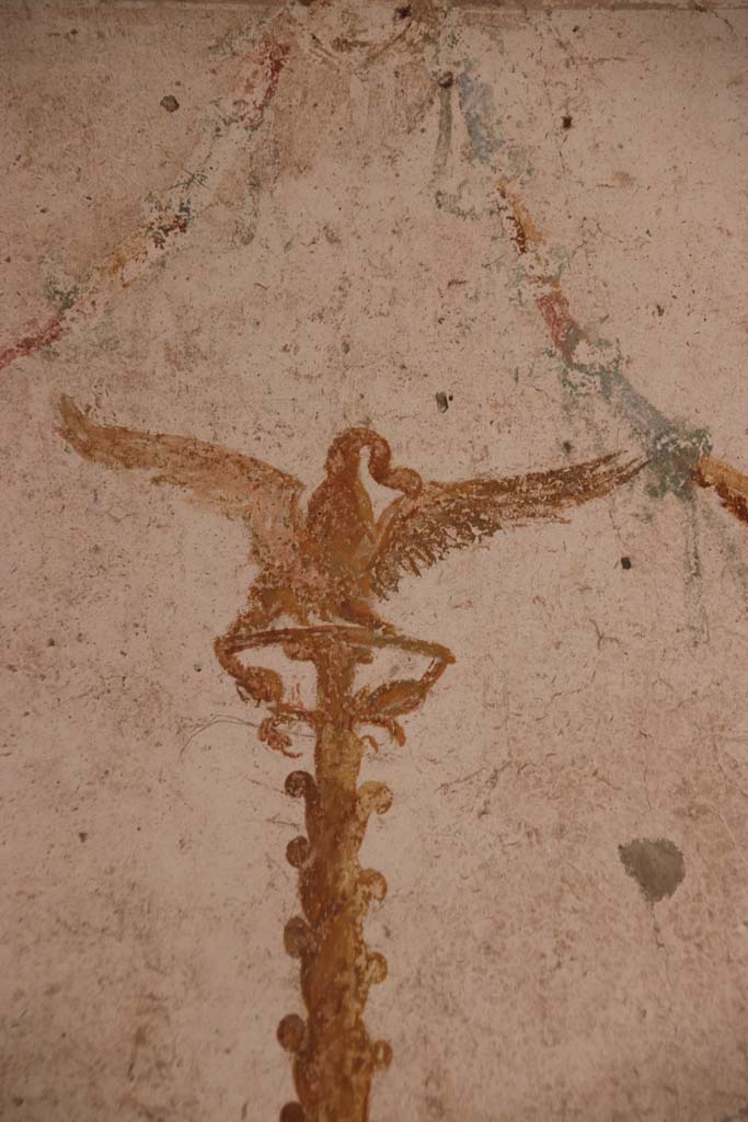 I.7.11 Pompeii. September 2021. Detail from upper candelabra on south wall. Photo courtesy of Klaus Heese.