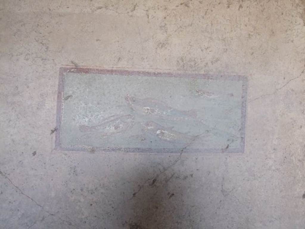 I.7.11 Pompeii. December 2006. Cubiculum to south-east of atrium. Wall painting of fish from west end of south wall.
