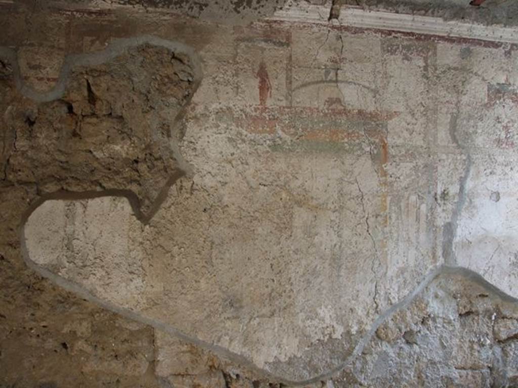 I.7.11 Pompeii. December 2006. Painted decoration on south wall in cubiculum on north side of blocked entrance I.7.10.