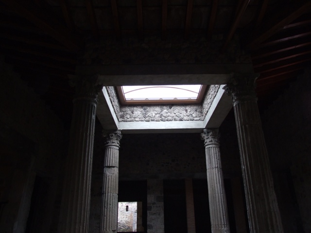 I.8.17 Pompeii. June 2010. Doorway to room 8 and niche, in south-east corner of atrium. Photo courtesy of Rick Bauer.