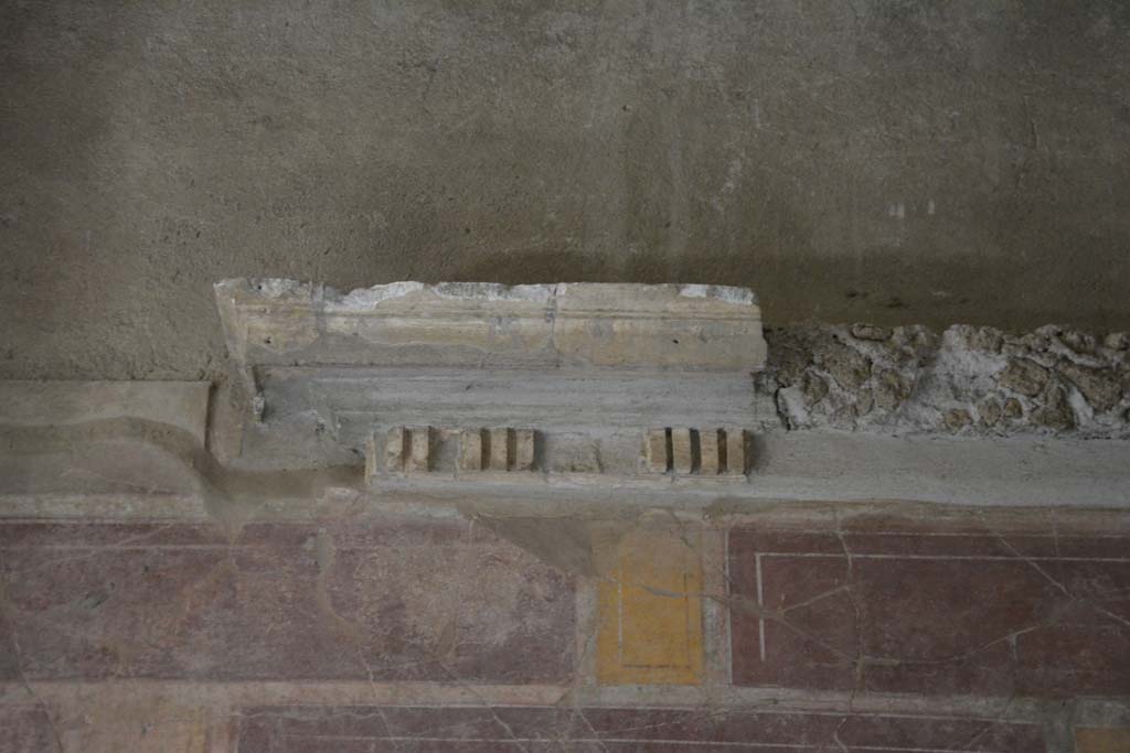 I.8.17 Pompeii. March 2019. Room 12, upper west wall above window, detail of stucco cornice.
Foto Annette Haug, ERC Grant 681269 DCOR.

