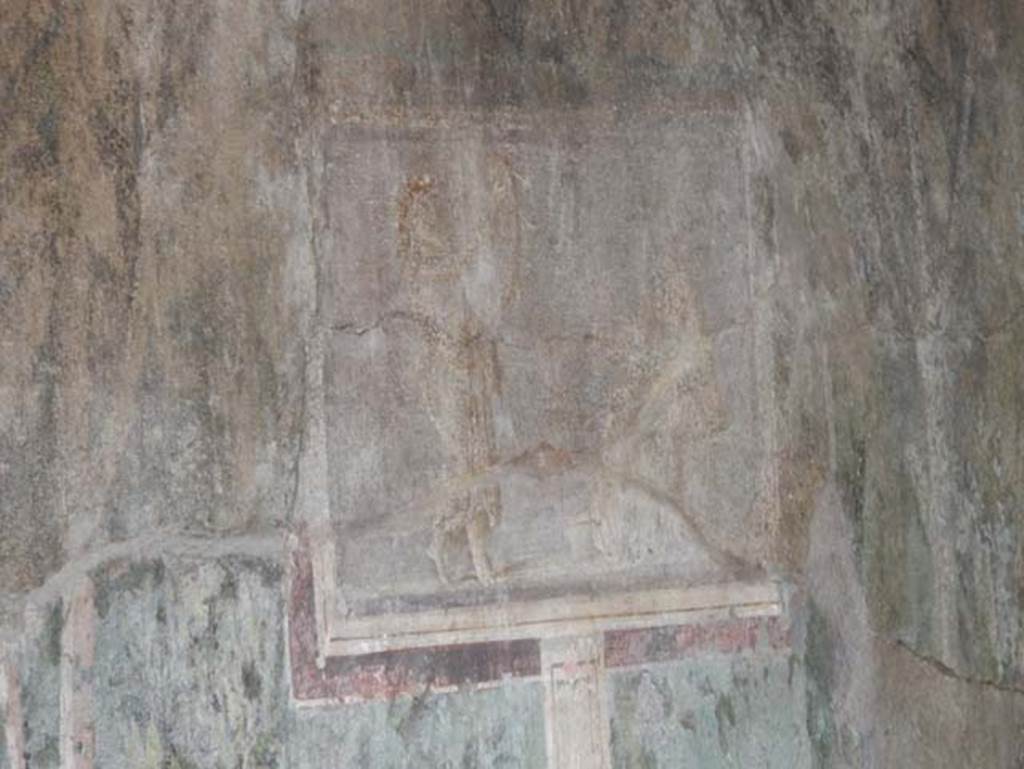 I.9.5 Pompeii. May 2017. Room 5, cubiculum. North wall. Painting of a lyre player.
Photo courtesy of Buzz Ferebee.

