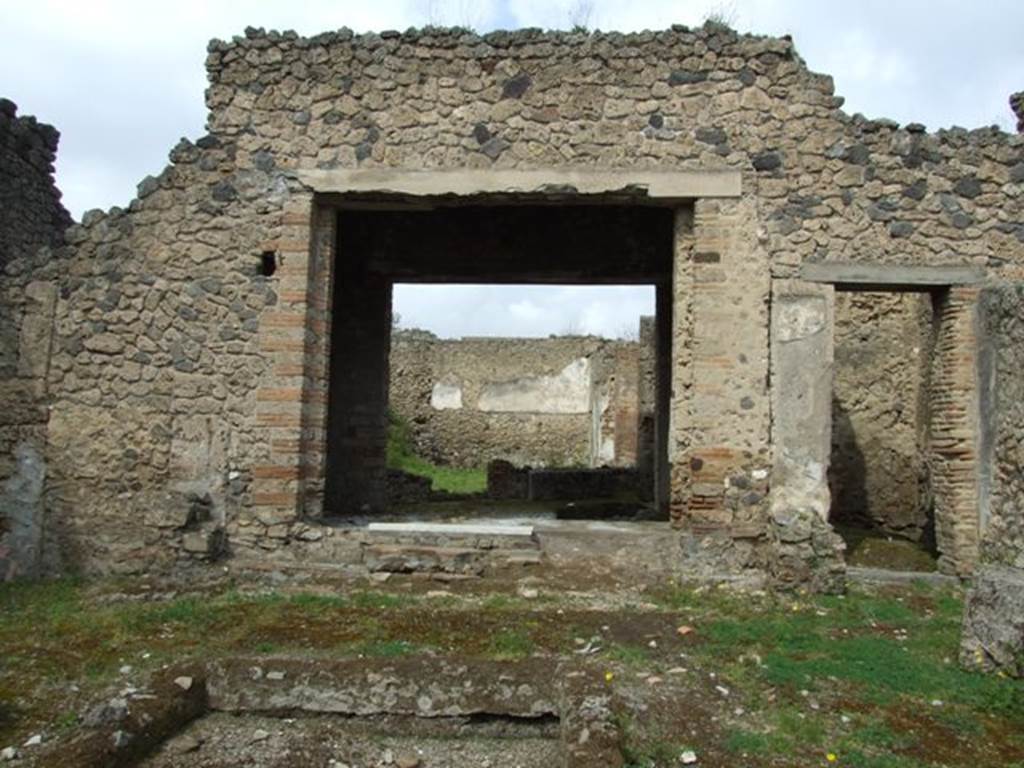 I.9.12 Pompeii. March 2009.  Room 1. Atrium. Looking north through tablinum to garden area.