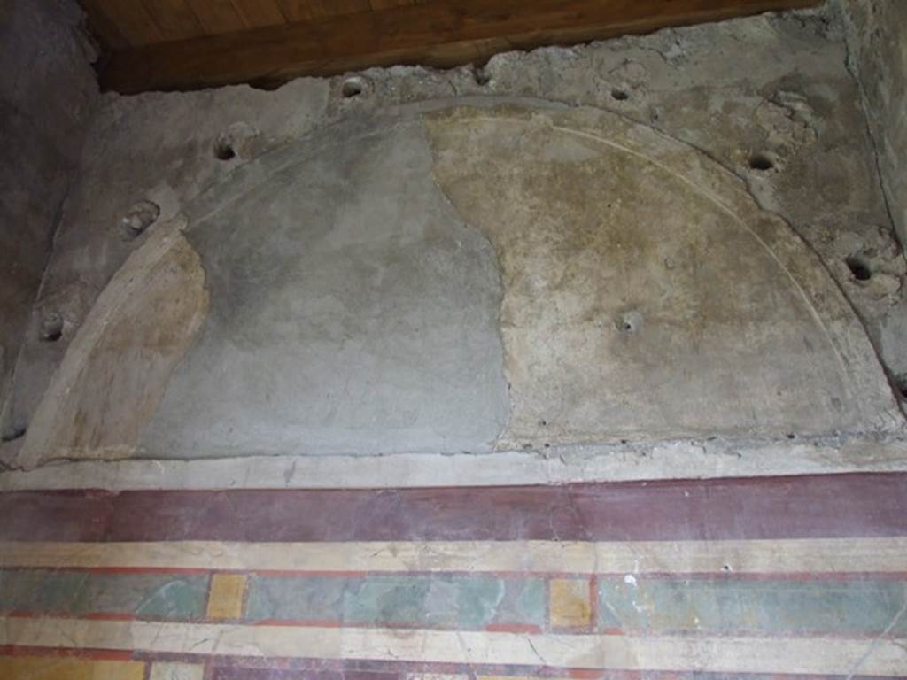 I.9.14 Pompeii. March 2009. Room 13, grondaio or antefisse fittili or water-spout on east side of floor.