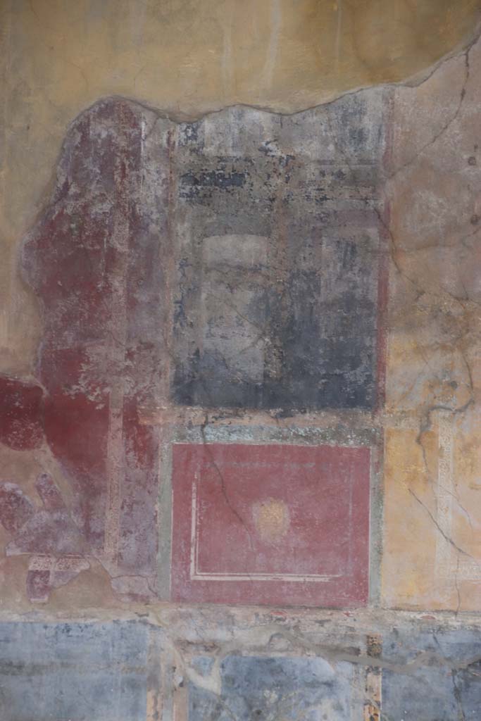 I.10.4 Pompeii, September 2021. 
Room 18, painted panel from north side of east wall. Photo courtesy of Klaus Heese.
