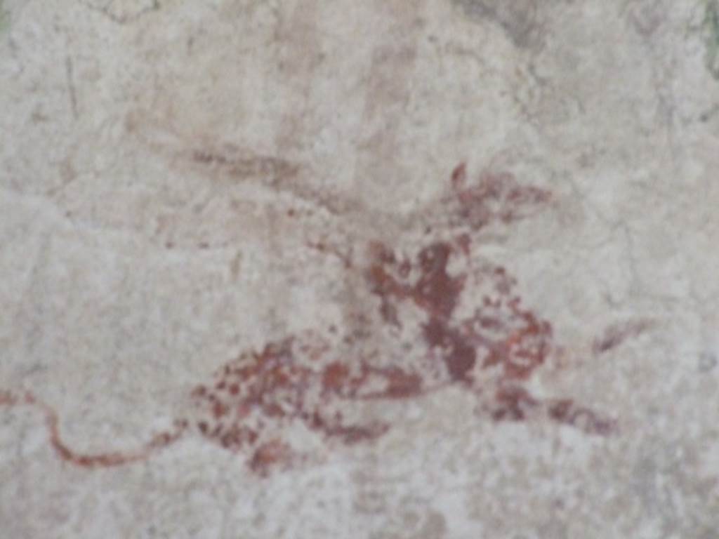 I.10.7 Pompeii. March 2009. Room 2.  Cubiculum. Remains of painting of flying beast.