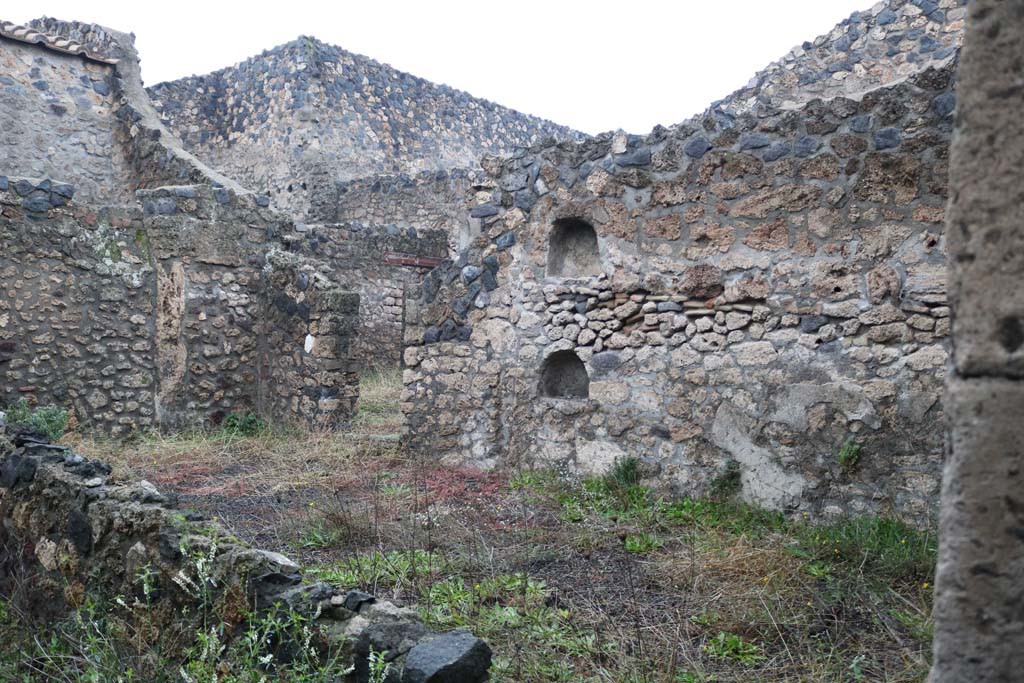 I.13.6 Pompeii. December 2018. Looking north-west across yard on north side of entrance. Photo courtesy of Aude Durand.