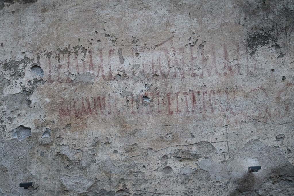 I.14.7/8 Pompeii. December 2018. Detail of graffiti. Photo courtesy of Aude Durand.