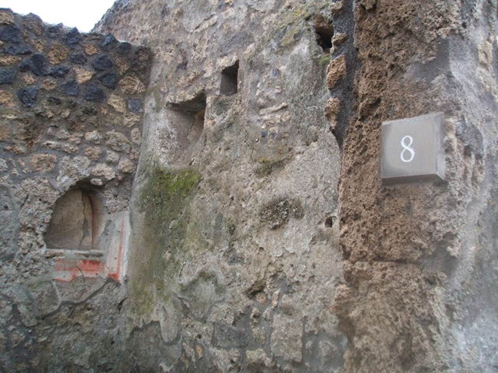 I.14.8 Pompeii. December 2004. West wall, and south-west corner.